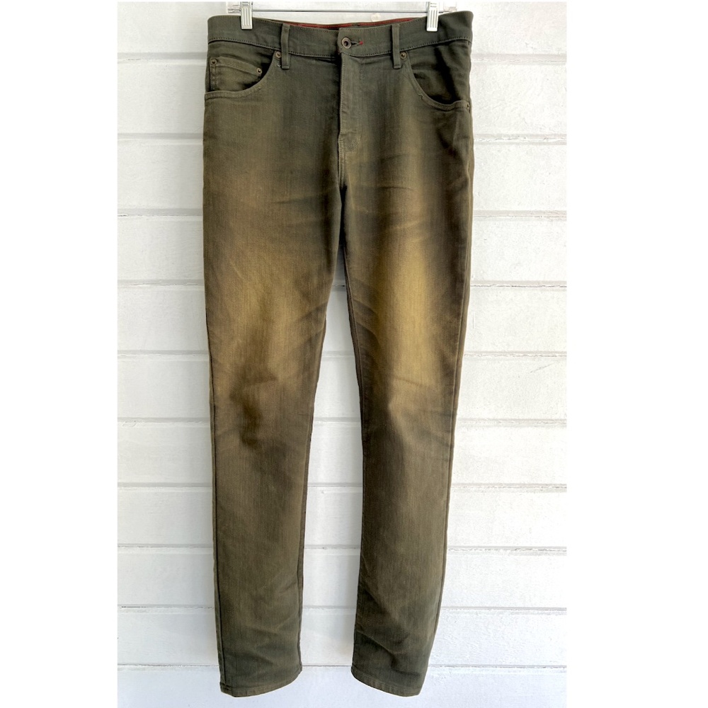 Raleigh Denim Dark Army Green Martin Stretch Jeans 31